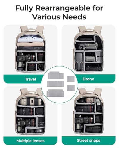 bagsmart Small Camera Backpack Bag for DSLR SLR Mirrorless Cameras Photographer with Tripod Holder 13.6" Laptop Compartment Women Travel Bag — view 3