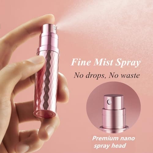 Aurdox Perfume Atomiser Refillable, Mini Perfume Travel Bottle, Small Perfume Spray Bottles with Bottom Pump, Leaking Proof and Portable for Women and Men, Elegant Dimond Design,5ml — view 3