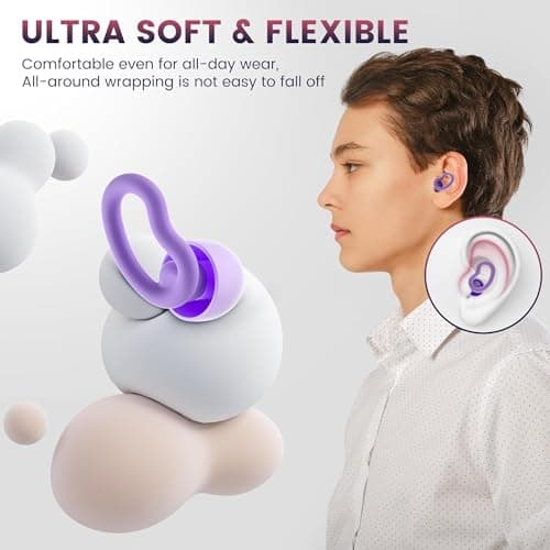 Ear Plugs for Sleep, Reusable Noise Cancelling Ear Plugs for Side Sleepers — view 5