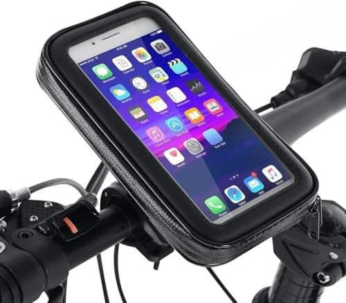 Water-Resistant Bike & Motorbike Phone Holder – Universal Mount for Large Smartphones up to 6.7" (165 x 80 mm) – Touchscreen Compatible, Shockproof Case – 360° Rotation – Secure Handlebar Mount