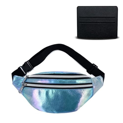 BAIYSFFG Bum Bag Fashion Waist Pack Bumbag for Women Men Lightweight Fanny Pack with 2 Zip Pockets & Adjustable Strap, Large Belt Bag for Dog Walking Running Hiking Jogging (Blue)