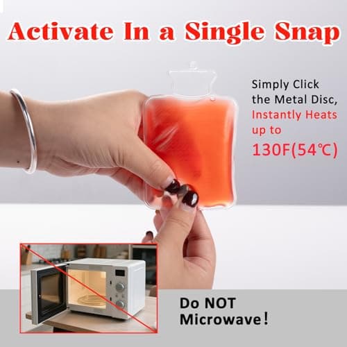 Reusable Snap-Click Hand Warmers 4 Pack - Long Lasting Gel Heat Packs for Winter, Outdoor Sports, Cold Weather Essentials (square-4) (round) — view 5