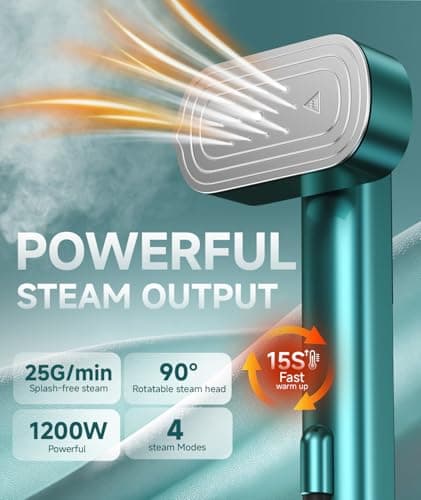 MGEELED Handheld Clothes Steamer 1200W | 15s Fast-Heat-Up Garment Iron — view 2