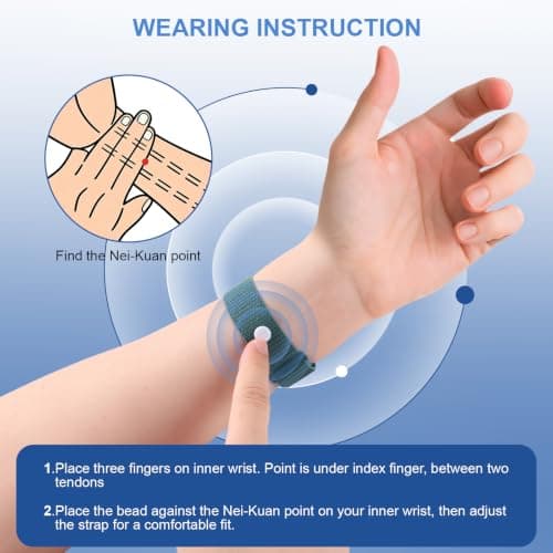 2 Pair Nylon Travel Sickness Bands for Motion & Morning Sickness Adult Kid — view 5