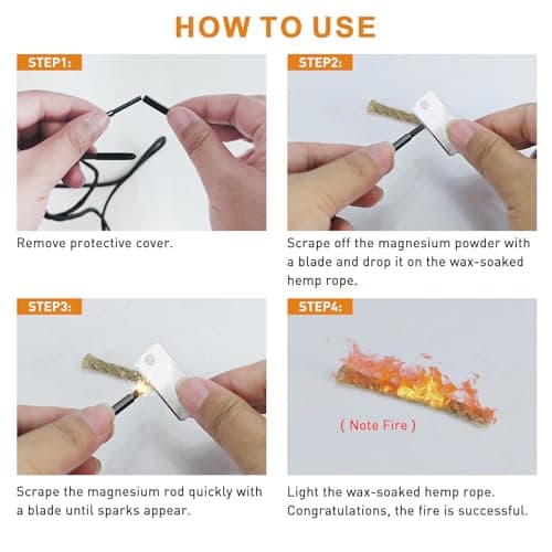 UamGlsob Survival Paracord Laces with Integrated Ferro Rod Fire Starter, Emergency Fire Tinder Shoelaces for Hiking, Camping and Backpacking (Army green, 160cm) — view 6