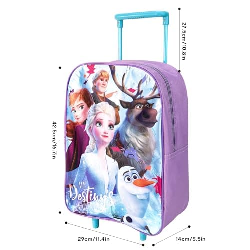 trolleys Frozen Kids Cabin Bag Suitcase - Lightweight with Wheels & Telescopic Handle - Ideal for Short Breaks, Holidays, Sleepovers, School Trips — view 2