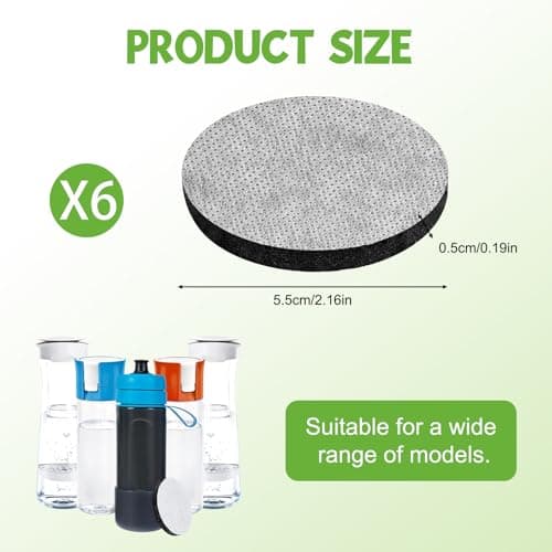 Setgoold 6 Pack Micro Disc Water Filter Discs Replacement for Bottles — view 2