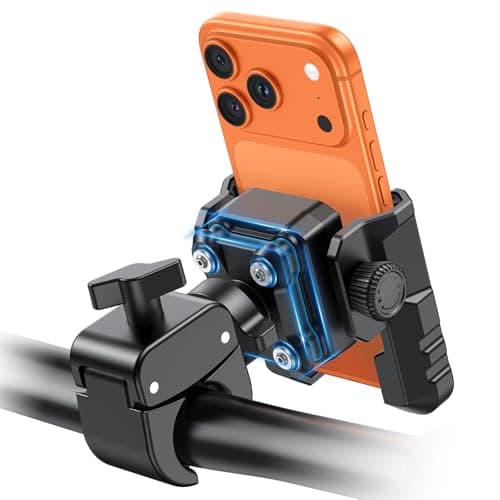 OMOTON BK01 Motorcycle Phone Mount, Anti-Vibration, Handlebar & Mirror