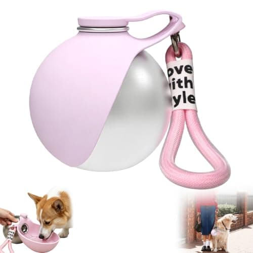 Foldable 2-in-1 Dog Water Bottle with Silicone Bowl, 238 ML