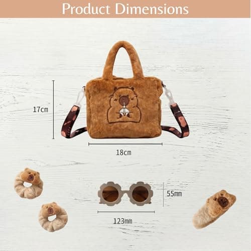 WZHHDM Capybara Plush Girls Handbag, Girls Cross Body Bag, Shoulder Bag — view 4