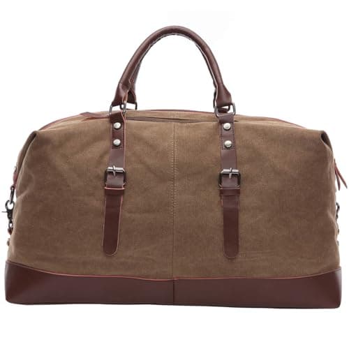 Canvas Duffle Bag 40-50L Large Capacity Travel Bag, Gym Duffle Bag Multi-Functional Shoulder, Hand, and Crossbody Carry Weekend Bag for Men and Women — view 3
