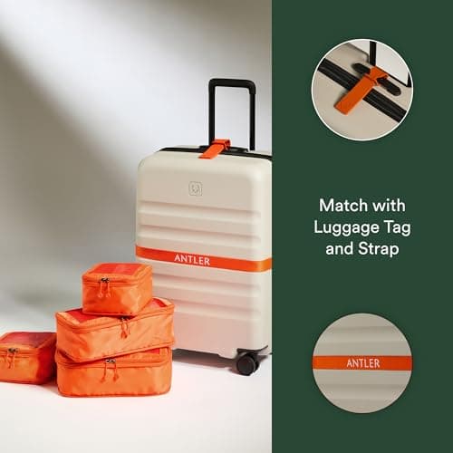 ANTLER - Compression Packing Cubes, Set of 4 Essential Packing Cubes for Suitcases and Backpacks - Holiday, Travel & Accessories Organiser, Easy Clothes and Shoe Storage - Coral — view 6