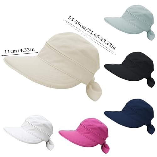 OTKARXUS Sun Hats for Women UK,1Pc 2 in 1 Foldable Ladies Sun Hat,Wide Brim UV Sun Protection Summer Beach Hat for Travel & Outdoor (Grey) — view 2