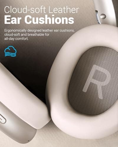 Wentronic Y01 Wireless Over Ear Headphones, Noise Canceling Bluetooth 5.3 Headphones with Microphones,Hi-Res Audio,48H Playtime,Foldable,Breathable Soft Earpads for iOS/Android/Samsung/PC-Starlight — view 4