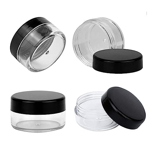 10 PCS Sample Pots for Cosmetics, 10Gram/10ml Jars, Mini Jars With Lids,CosmeticContainers, Empty Small Makeup JarsPlastic BPA Free for Various Cosmetic Products, Samples, and Nail Powder(Black) — view 3