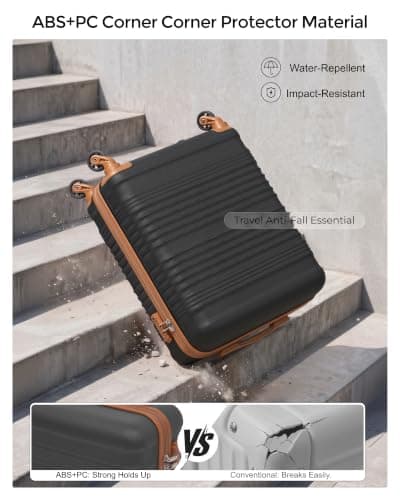 COOLIFE 55×40×20 Cabin Suitcase + 40x30x20cm Ryanair Cabin Bag EasyJet Set — view 5