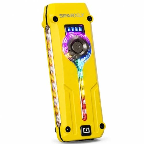 SPARXLY Rechargeable Torch Led Super Bright Flashlight - 1000lm Small Mini Pocket EDC Gear, Multifunctional Outdoor Lamp Camping Light with Cob RGB Side Light, Uv Light & Red Laser for Emergency — view 2