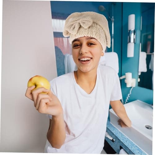 LABRIMP 3pcs Coral Fleece Shower Cap for Women Hair Drying Towel Wrap Super Absorbent Soft and Comfortable for Travel and Gym Use — view 6