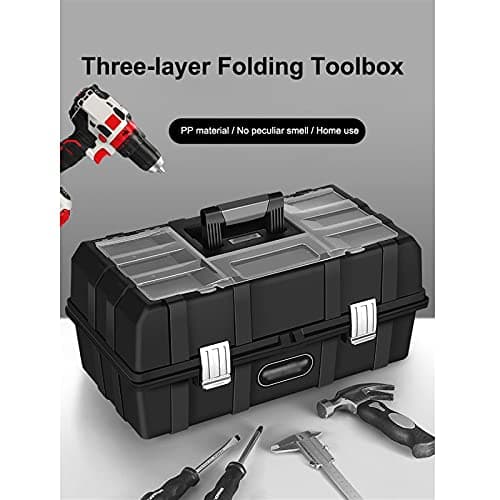 Tool Box Suitcase Tool Box Professional 3-layer Folding Toolbox Kit Case Hardware Repair Garage Plastic Material Glossy Home Storage Tool Case (Color : 21 Inch) — view 4