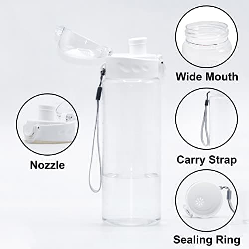 GearTek Clear Plastic Water Bottle | No Markings Sports Water Bottle | Leak Proof Re-Usable Flip Top Plastic Drinks Bottles for Exams, Outdoors, Gym, Cycling and Schools (Clear-Chug700ml) — view 6