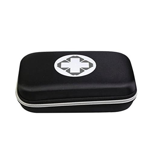 First Aid Kit Bag Empty Waterproof Medications Organizer Portable EVA First Aid Supplies Package Compact Lightweight Emergency Survival Rescue Cases Medical Kit for Home Car Travel Outdoor (Black)