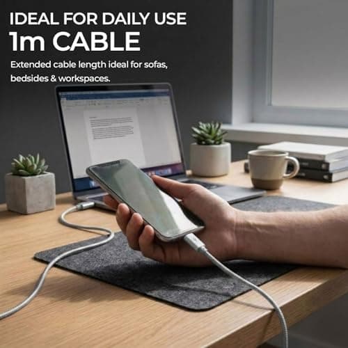 iSOUL Micro USB Cable, Silver 10cm Android Charger Cable 2.4A Nylon Braided Fast Charging Cables for PS4, Samsung Galaxy S7 S6 S5 J7 J5 J6 J3, Note, LG, Nexus, Nokia, Xbox, HTC,Sony, Kindle Fire — view 6