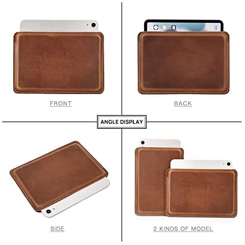 CONTACT'S FAMILY Sleeve for 7.9/8.3 Inch iPad Mini, Slim Protective Leather Case Compatible with iPad Mini 7.9”/8.3”(Horizontal Model)(Brown) — view 3