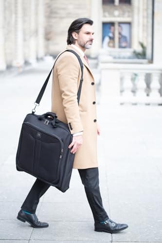 HUGH BUTLER Suit Carrier - Suit Bags for Men - Travel Garment Bags for 3 XL Suits - Suit Cover for a Businessman - Black Luggage Bag - Clothes Without Creases — view 6
