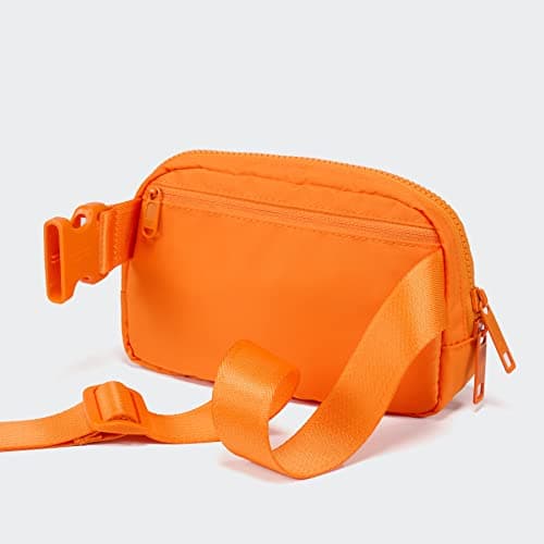 Pander Double Zipper Fanny Pack Nylon Everywhere Belt Bag, Fashion Waist Packs for Women with Adjustable Strap, 1L. (Dark Orange) — view 3
