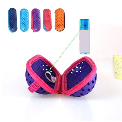 LAWALEISHE Swimming Goggle Storage Case - EVA Material, Ideal for Swimmers on the Go with Drainage & Ventilation Holes and Secure Zipper Closure for Goggle Protection (Purple) — view 4