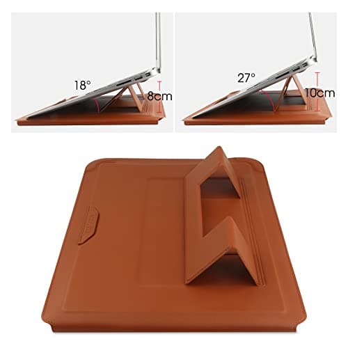 HoYiXi 15 16 Inch Laptop Sleeve Case Leather Bag for MacBook Pro 16 2021 & 2019/ASUS Vivobook 15/HUAWEI MateBook D15/HP 15.6" PC/MacBook Pro 15/Surface Laptop 3/Dell Inspiron 15/Lenovo IdeaPad, Brown — view 4