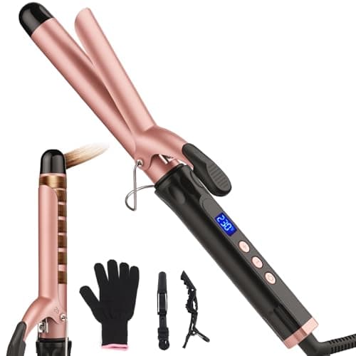 JAETON 25mm Curling Tong, Hair Curler for Natural Waves and Curls 100-230℃