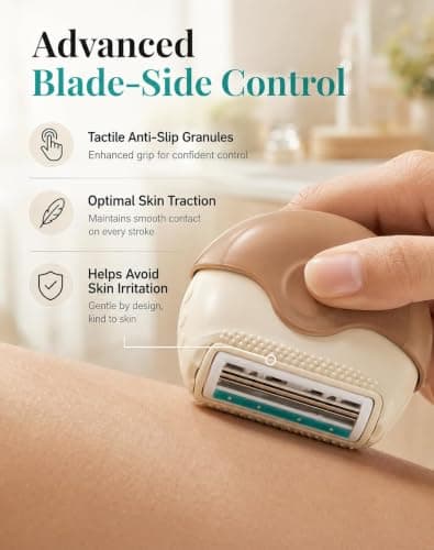 Portable 3-Layer Hair Shaver with Rotating Cover, Women's Wet & Dry Travel Razor 3 Pack, Triple Blade Hair Remover for Legs, Underarms, Face & Bikini, Compact for Purse, Gym & Travel (3pcs) — view 3