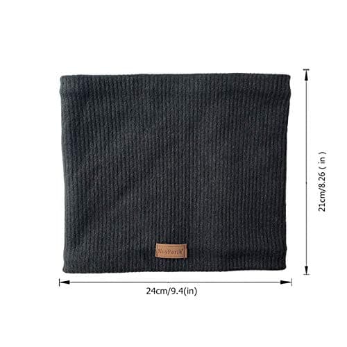 NovForth Unisex Winter Tube Scarf, Ski Neck Warmer kerchief for men, Face scarf for women, Fleece Tube Scarf for men, Gaiter Mask, Thick Windproof Loop Scarf, Black X2, M — view 6