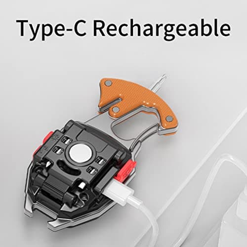 BY-J Multitool Keychain Flashlight, Rechargeable COB Pocket Work Light with Carabiner, Bottle Opener, Screwdriver, Magnetic Base, EDC Survival Emergency Gear Camping Gift for Men, Orange — view 4