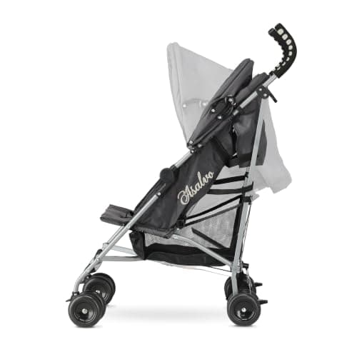Asalvo Buggy, Compact Folding, Children's Buggy with 5-Point Safety Belt, Lightweight Pushchair with UV Protection 50+, Suitable for up to 22 kg, Grey/Cream — view 5