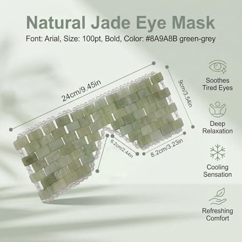 Jade Eye Mask, Cooling Weighted Eye Mask for Relaxation, Travel and Home — view 2
