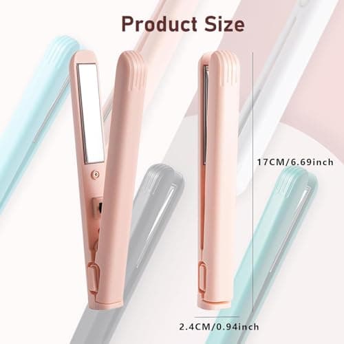 2026 New Mini Dual Purpose Curling Iron, 2 in 1 Mini Curling Wand and Flat Iron, 10s Fast Heating Hair Curler for Short Hair, Portable Curling Tongs Travel Size (Green) — view 4