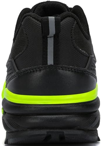 Kricely Mens Trail Running Shoes Breathable Lightweight Hiking Trekking Trainers Walking Shoes Fluorescent Yellow 12.5 — view 6
