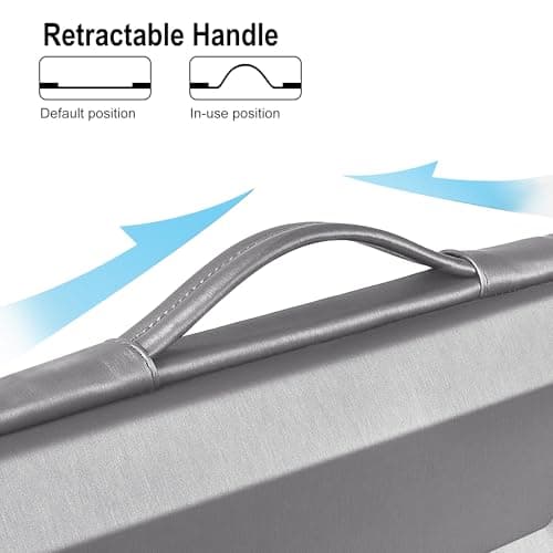 DOMISO 13.3-14 Inch Laptop Hard Case,Waterproof Shockproof Hard Shell Laptop Sleeve Protective Computer Bag with Retractable Handle for Macbook Air/Lenovo ThinkPad/HP Pavilion/Dell XPS,Silver — view 5