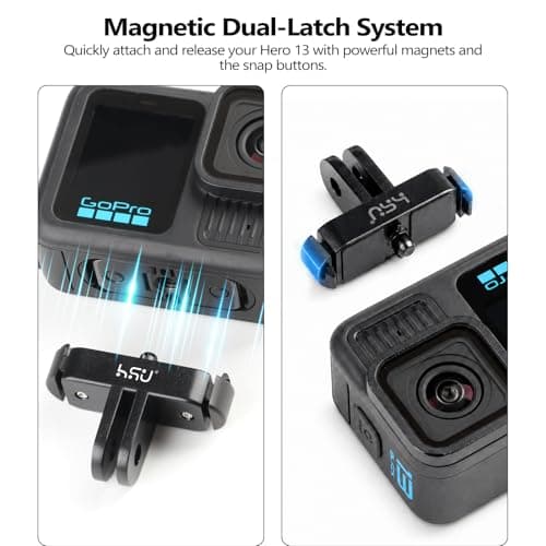 HSU Magnetic Latch Mount Adapter for GoPro Mission 1 Pro and Hero 13 Black — view 3
