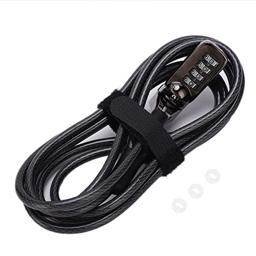 Keyless Steel Cable Combination Lock for Laptop Computer, 3 Pack with — view 6