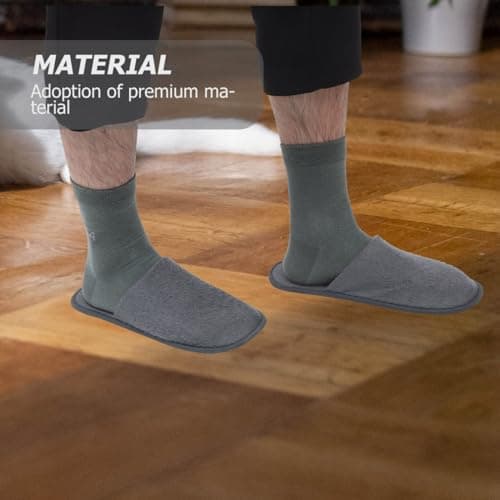 Healvian Disposable Hotel Slippers Portable Folding Spa Slippers Non-Slip Home Indoor Slippers for Travel Airline Salon Short Term Stay 10 Pairs — view 2