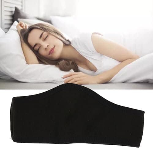 Blindfold Eye Mask Adjustable Protective Earphones with Noise Protection, Comfortable Breathable Cotton Cloth Winter Warm Protective Earphones for Men Women Adults (Black) — view 3