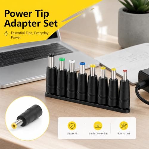 8 Pack Universal DC Barrel Jack Adapter and Laptop Charger Tip Set — view 4