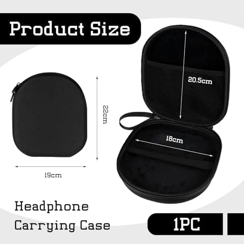 Muorruo Headphone Case Compatible with JBL Tune 510BT/520BT/670NC Live 460NC, with Sony WH-CH520/510, Portable Travel Case for Wireless On-Ear Headphones, Over-Ear Headphone Case (Black) — view 2