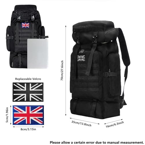 Lesbyit 80L Waterproof Hiking Backpack Lightweight Tactical Rucksack — view 4