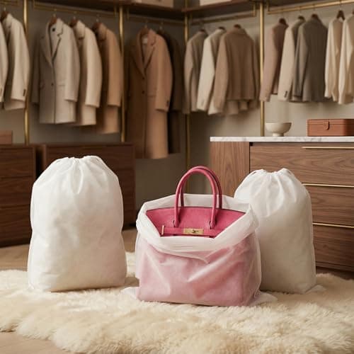 Ouligay 10 PCS Dust Bags for Handbags 48x32cm Drawstring Purse Dust Bags Travel Bag Organizer for Handbag Storage, Shoe Travel Package Non-Woven Dust Cover for Purses Handbags Shoes Boots Purse — view 6