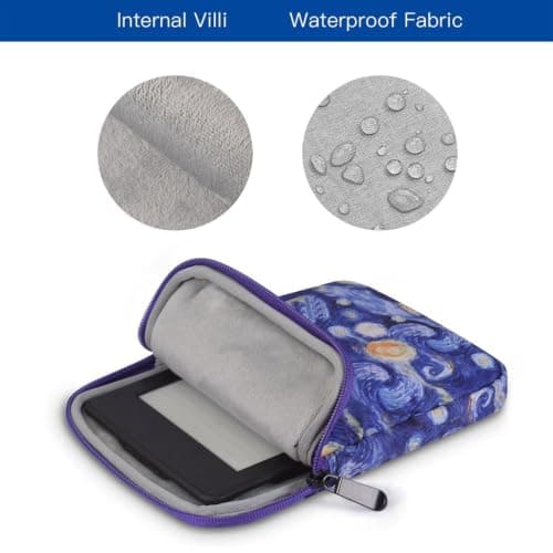 Universal 6-7" E-Reader Sleeve Bag for K-e Paperwhite Kobo Starry Sky — view 3