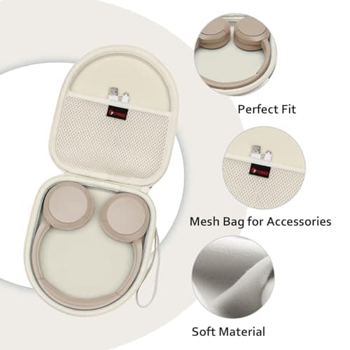 XANAD Headphone Case for Sony WH-CH520 Travel Carrying Headphones Beige — view 5